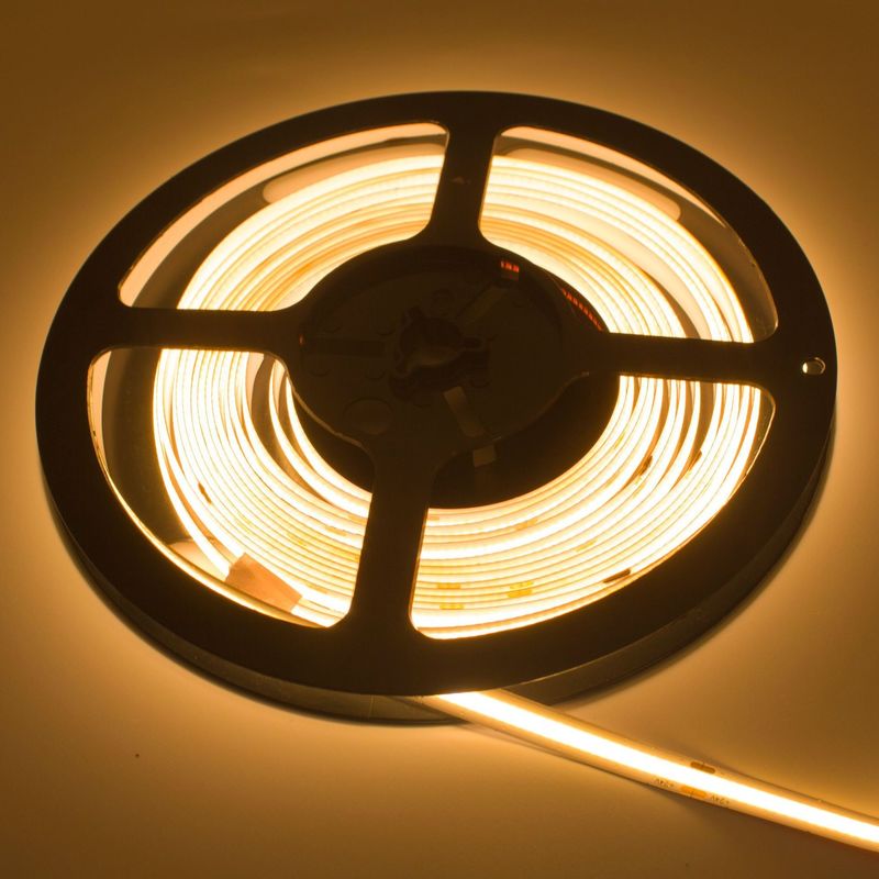 2700K-6500K 12V LED COB स्ट्रिप 24V हाई डेंसिटी चिप्स इंडोर होम डेकोर
