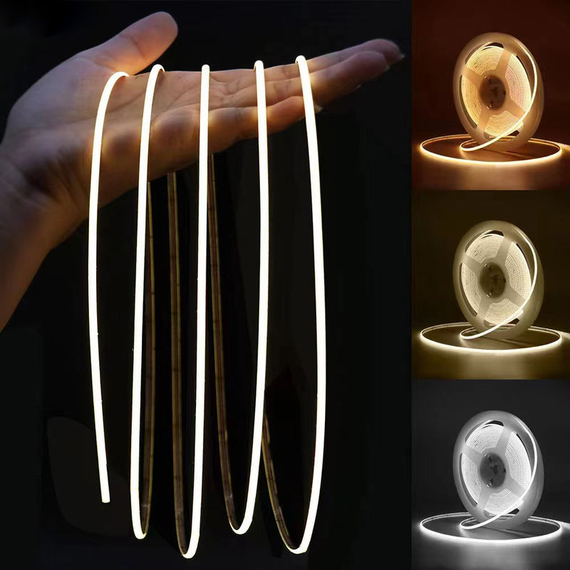 2700K-6500K 12V LED COB स्ट्रिप 24V हाई डेंसिटी चिप्स इंडोर होम डेकोर