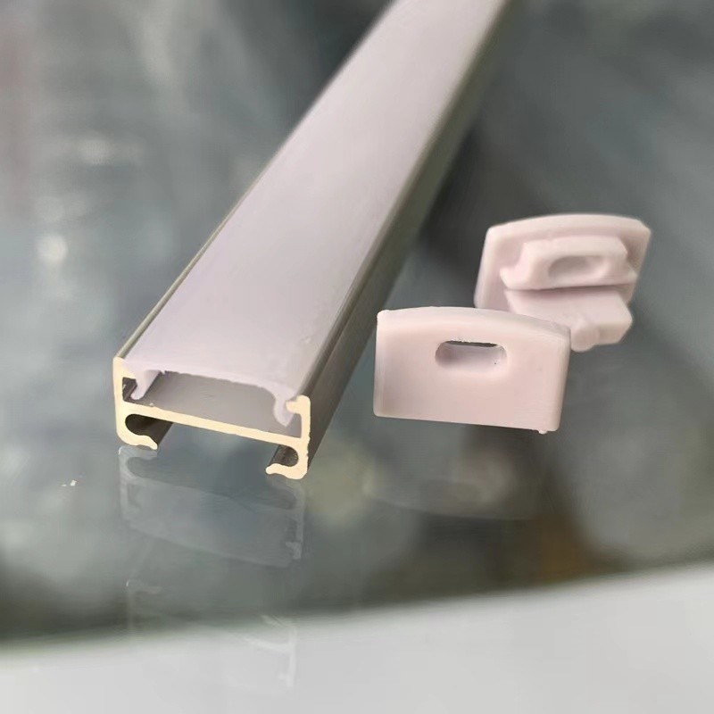 CE RoHS एलईडी एल्युमिनियम प्रोफाइल लीनियर लाइट क्लियर मिल्की कवर एंड कैप्स क्लिप्स कैबिनेट शेल्फ के नीचे