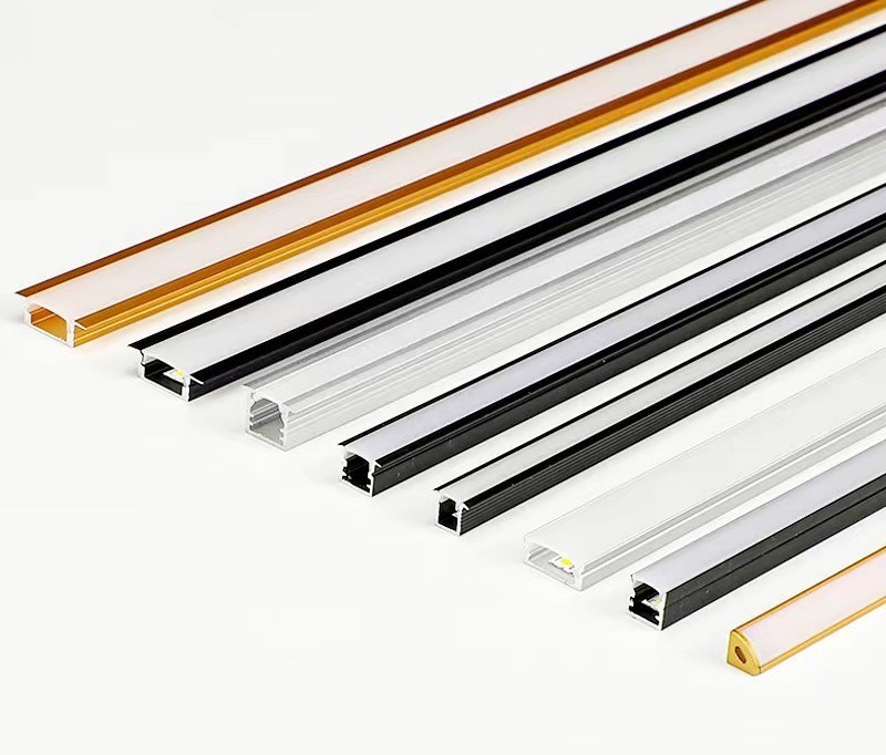 CE RoHS एलईडी एल्युमिनियम प्रोफाइल लीनियर लाइट क्लियर मिल्की कवर एंड कैप्स क्लिप्स कैबिनेट शेल्फ के नीचे