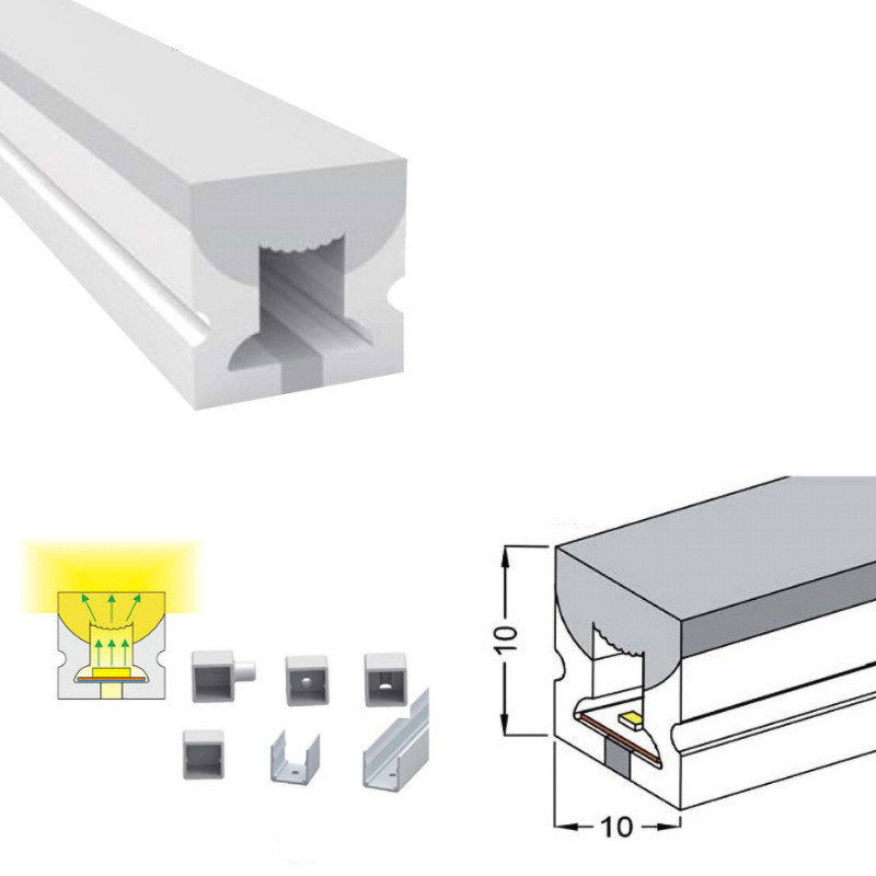 एलईडी फ्लेक्सिबेल नियॉन लाइट्स 24V क्लिप मैग्नेट 3000K स्ट्रिप लीनियर लाइट्स नियॉन एलईडी स्थापित करते हैं