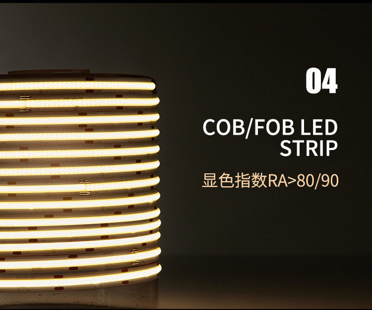 480leds/M LED स्ट्रिप COB 12V हाई डेंसिटी 4000K 10W होम डेकोर