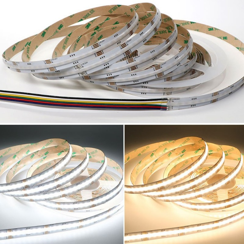 12W डॉटलेस एलईडी COB लाइट DC12V डुअल कलर CRI90 IP20