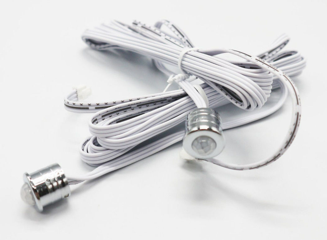 होम कैबिनेट किचन के लिए 12V / 24V LED सेंसर एक्सेसरीज PIR LED सेंसर राउंड मिल्की